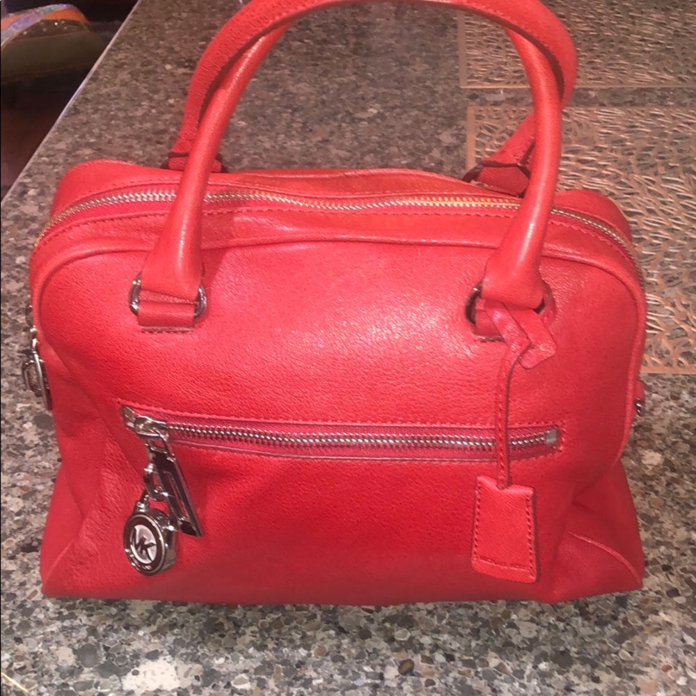 Red Leather Michael Kors Purse